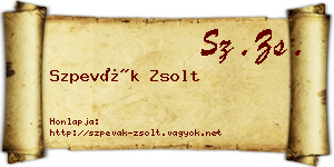 Szpevák Zsolt névjegykártya